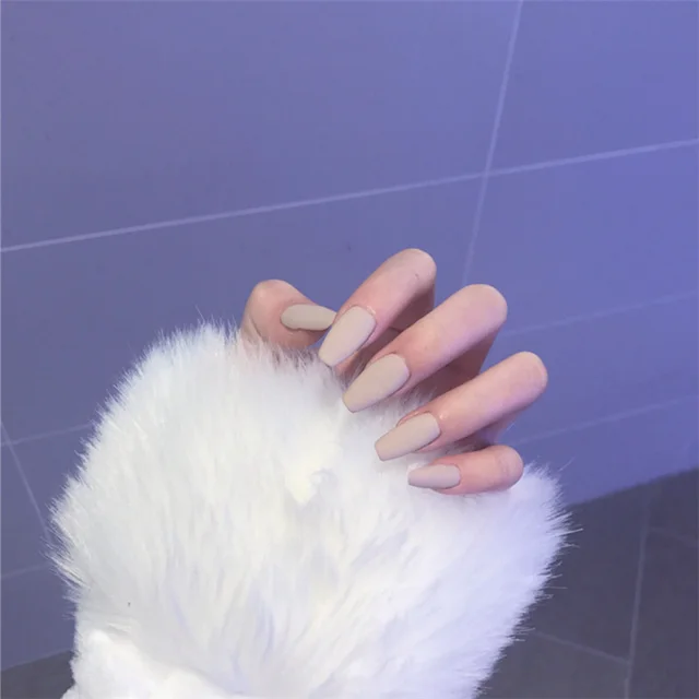 of ballet khaki matte false nails 245 Ballet Khaki Matte - Shop at LoveMi