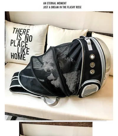Portable Pet Puppy Backpack Carrier Bubble, New Space Capsule Design 360 Degree Sightseeing Rabbit Rucksack Handbag Black Upgrade - Shop at LoveMi