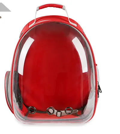 Portable Pet Puppy Backpack Carrier Bubble, New Space Capsule Design 360 Degree Sightseeing Rabbit Rucksack Handbag Red - Shop at LoveMi