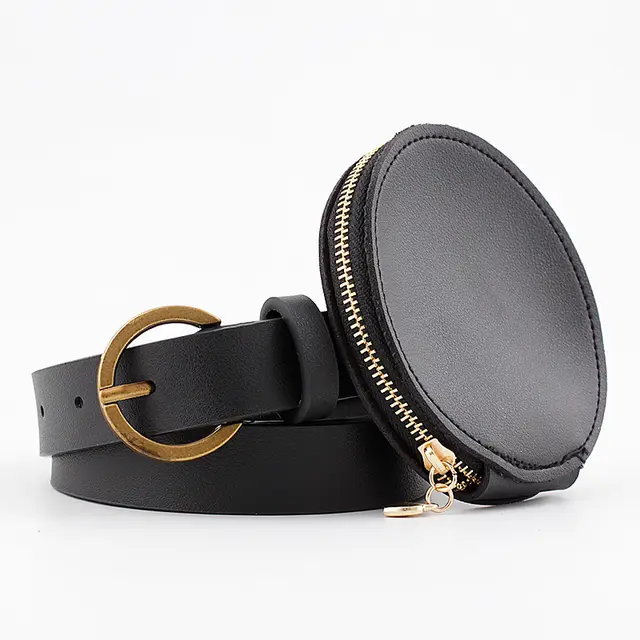 Belt all match coin purse ladies belt Black - Shop at LoveMi