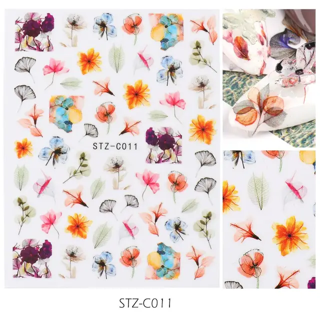 Japanese watercolor 3D nail stickers C011 - Shop at LoveMi