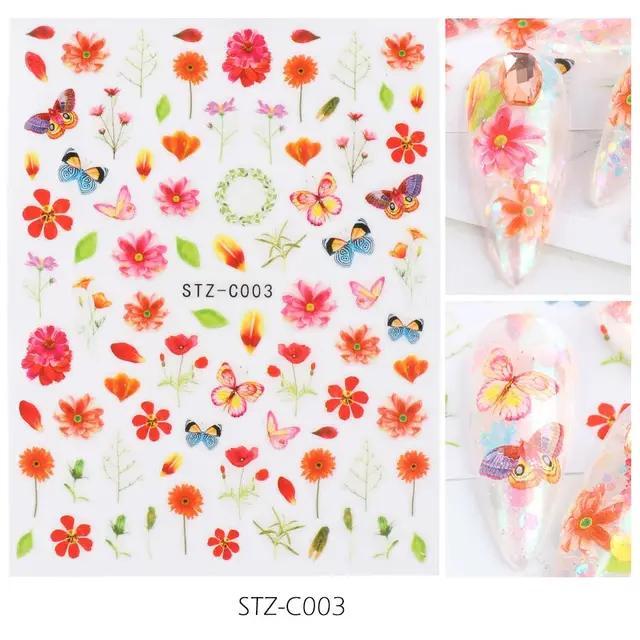 Japanese watercolor 3D nail stickers C03 - Shop at LoveMi