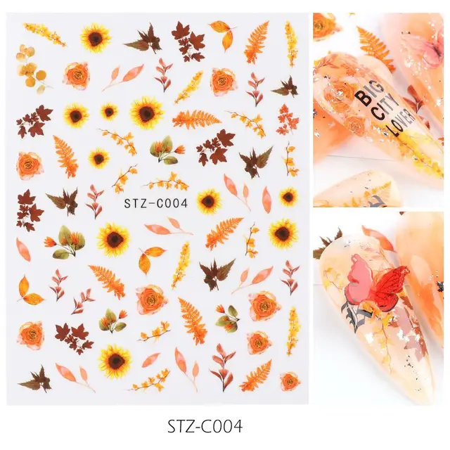Japanese watercolor 3D nail stickers C04 - Shop at LoveMi