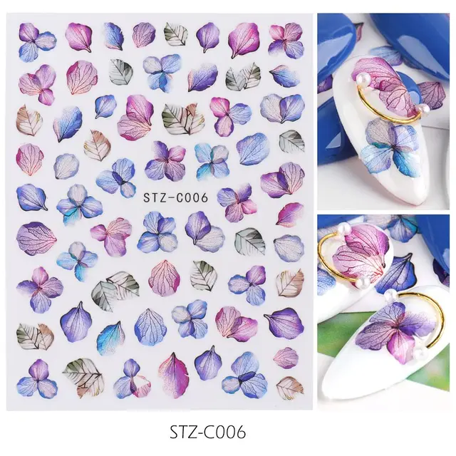 Japanese watercolor 3D nail stickers C06 - Shop at LoveMi