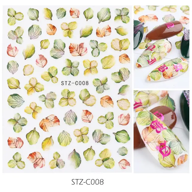 Japanese watercolor 3D nail stickers C08 - Shop at LoveMi