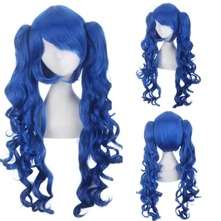 Double tiger clip style lolita wig - Blue