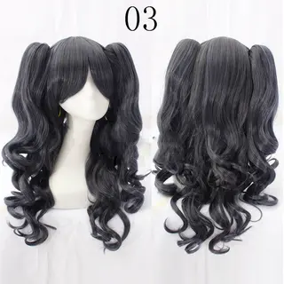 Double tiger clip style lolita wig - Grey Blue