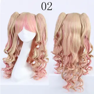 Double tiger clip style lolita wig - Yellow Pink