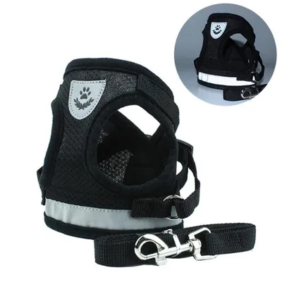 Reflective And Breathable Pet Harness Black - Shop at LoveMi