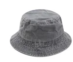 Solid colour casual denim fisherman hat - Light Grey