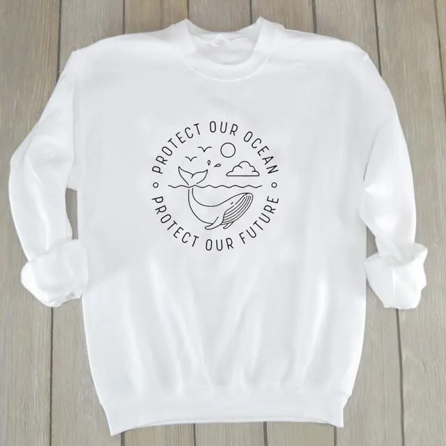 Round neck pullover sweater White - Shop at LoveMi