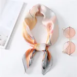 Floral fashion all-match silk scarf - Orange