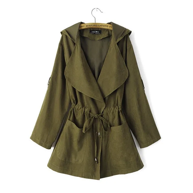 Fashion women's thin windbreaker Army Green - Shop at LoveMi