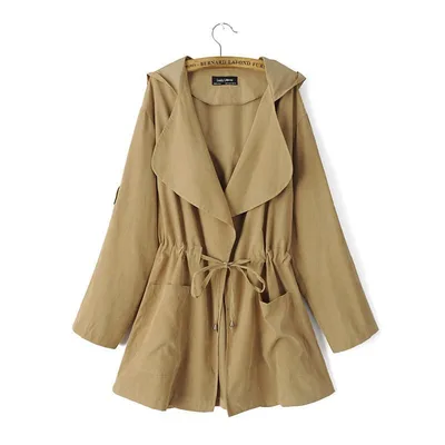 Fashion women's thin windbreaker Khaki - Shop at LoveMi