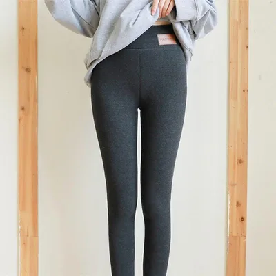 Female Winter Thick Velvet Leggings Grey - Shop at LoveMi