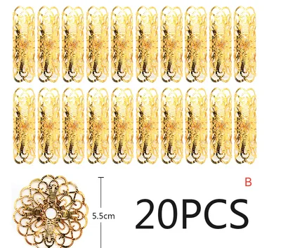 Round Adjustable Golden Metal Hair Tube Beads Rings Gold B - Shop at LoveMi