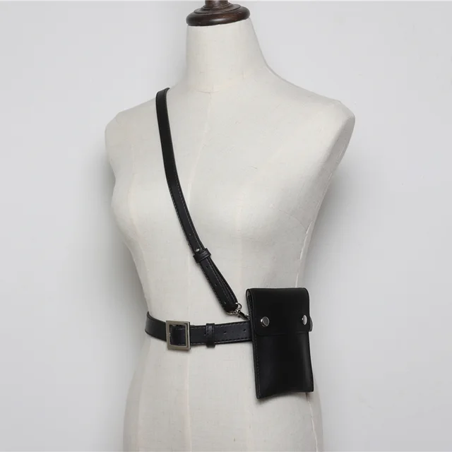 Fashion wild belt belt bag Black - Shop at LoveMi