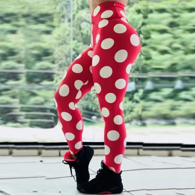 Red bottom white circle leggings Red - Shop at LoveMi