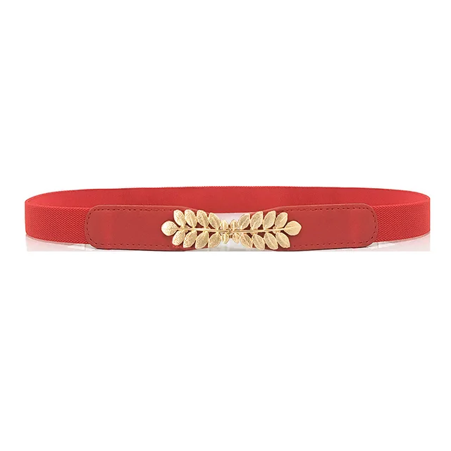 Leaf elastic elastic fashion all match belt Red - Shop at LoveMi
