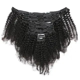 Real human hair lace clip hair - Black
