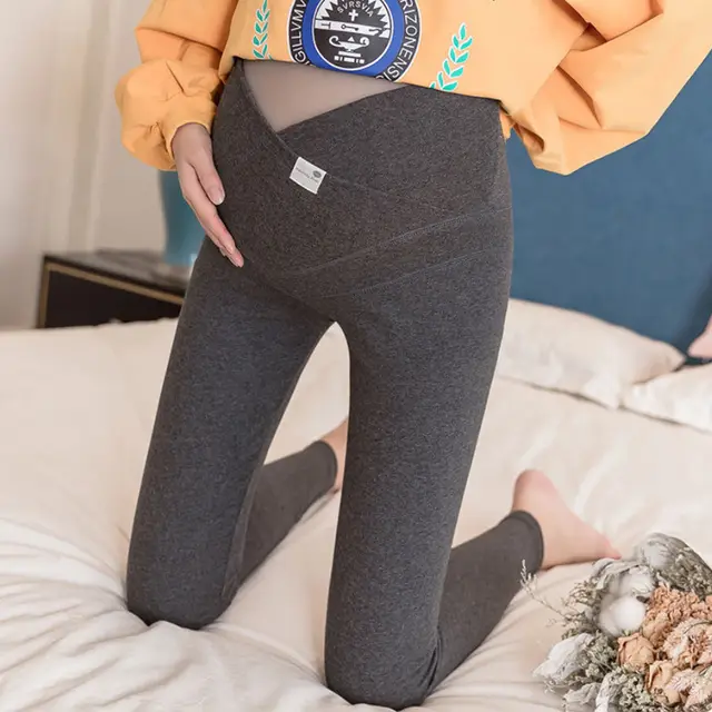 Maternity leggings low waist spring and autumn Dark Grey - Shop at LoveMi