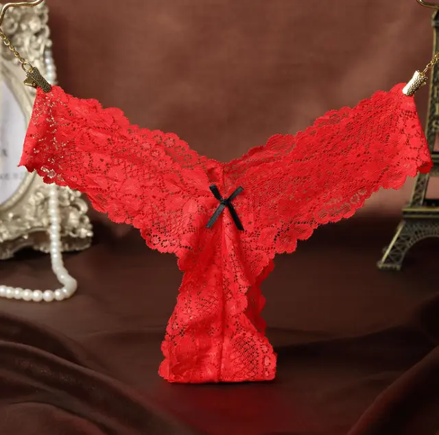 Lace transparent seamless underwear Gules - Shop at LoveMi