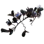 Baroque feather headdress bridal side clip - Blue