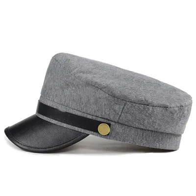 Flat Top NavyCap Sailorcap Gray - Shop at LoveMi