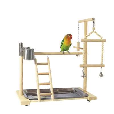 Wooden Small Cockatiel Floor Parrot Standing Stand Beige - Shop at LoveMi