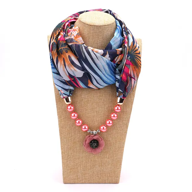 Pearl chiffon jewelry necklace scarf 2Style - Shop at LoveMi