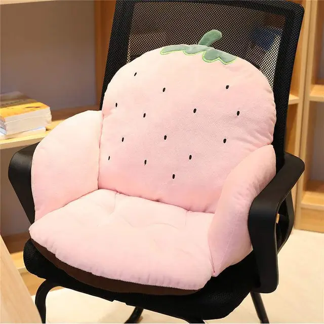 Office chair cushion plush cotton pad Strawberry - Shop at LoveMi