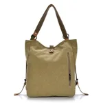 Fashion Multi-Functional Canvas Backpack - Khaki