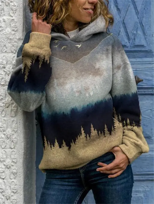 Patterned hooded sweatshirt Reyellow - Shop at LoveMi