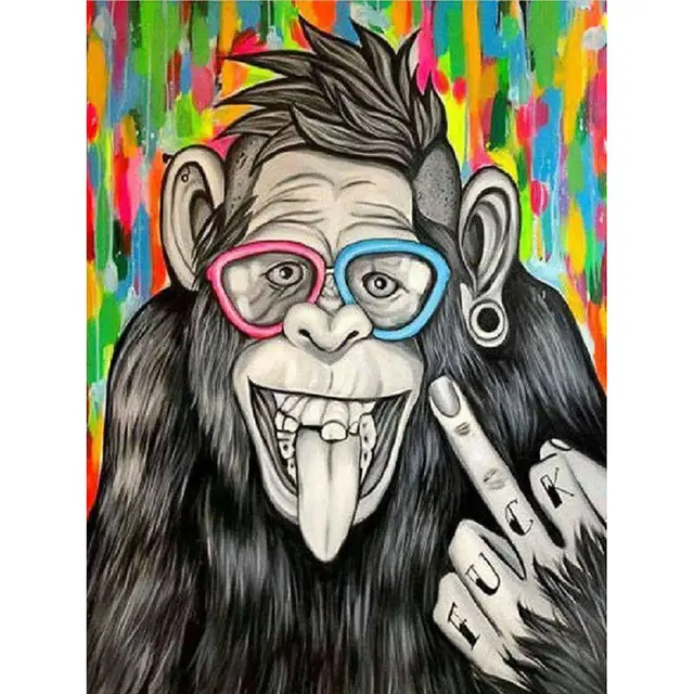 Funny Orangutan Colored Glasses DIY Diamond Painting 30Cm40Cm - Shop at LoveMi