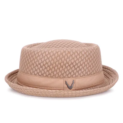 British Jazz Mesh Top Hat With Flat Edge And Foldable Sun Visor Khaki - Shop at LoveMi