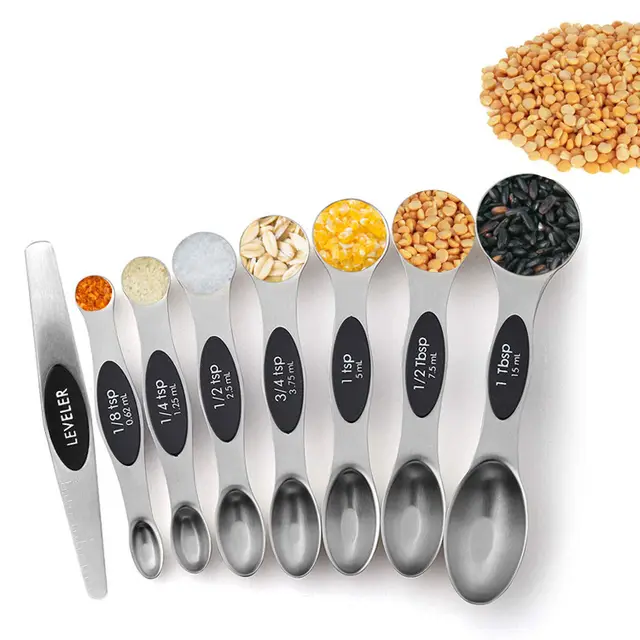 Stainless steel double head measuring spoon Black - Shop at LoveMi