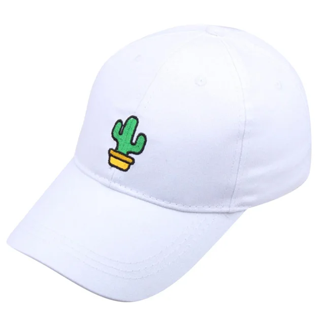 Cactus Embroidered Baseball Cap White - Shop at LoveMi