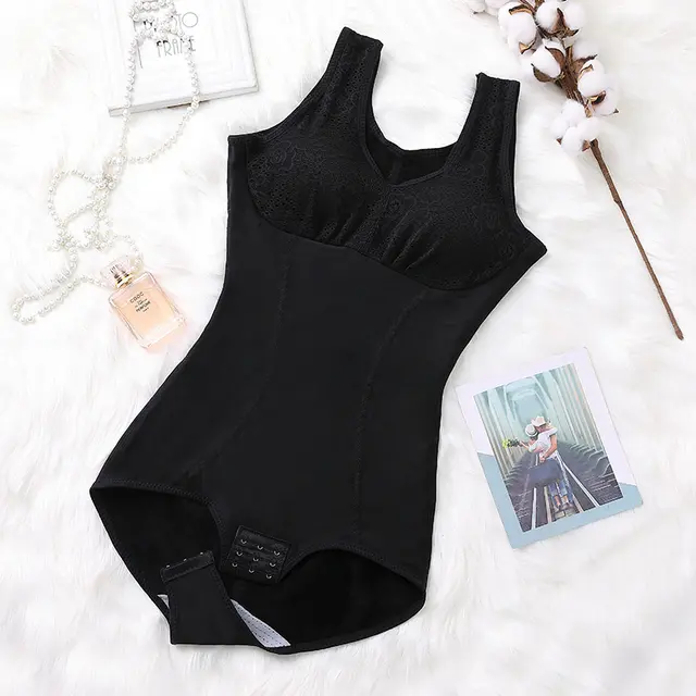 Brassiere bodysuit with plush for warmth and thickening Black - Shop at LoveMi