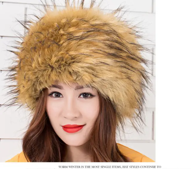 Fur hat fox fur hat Raccoon Fur Primary Color - Shop at LoveMi