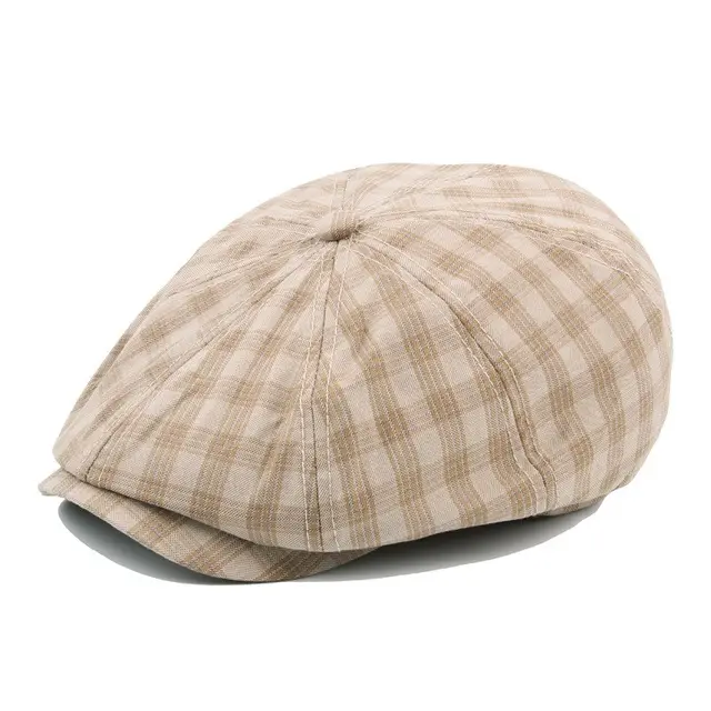 New Autumn and Winter British Style Octagonal Hat Cotton Khaki - Shop at LoveMi
