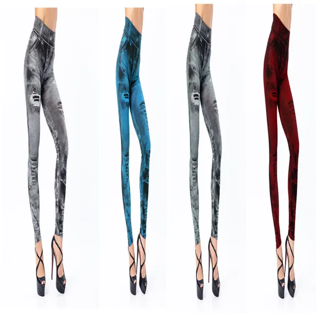 Women's Super Elastic 9 point Denim Leggings Set2 - Shop at LoveMi