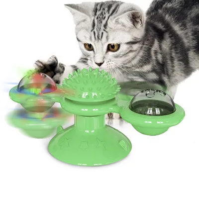 Sucker Turn Windmill Cat Toy Funny Cat Creative Spin Ball Green - Shop at LoveMi