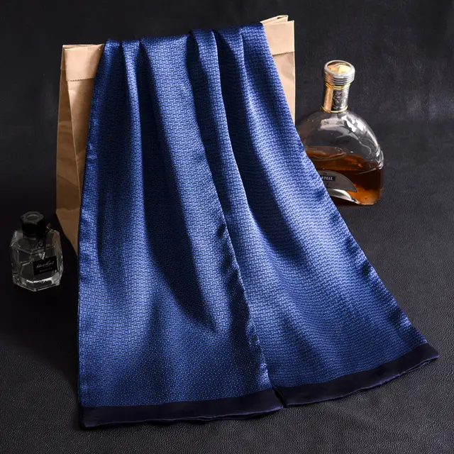 Double Layer Silk Crepe Satin Men's Silk Scarf Long Scarf Scarf 13 Style - Shop at LoveMi