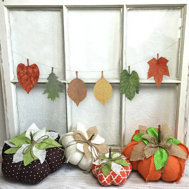 DIY Fall Leaves Bunting Decor Assorted Autumn Falling Leaves Ornaments Garland Maple Leaf Banner Home Mantle Decor Thanksgiving 6Pcs - Shop at LoveMi