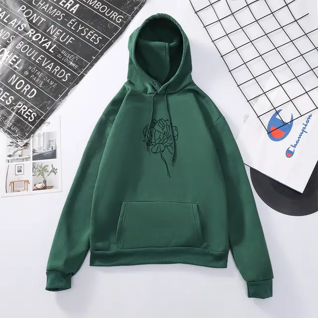 Men's and women's hooded long sleeve sweater Green And Black - Shop at LoveMi