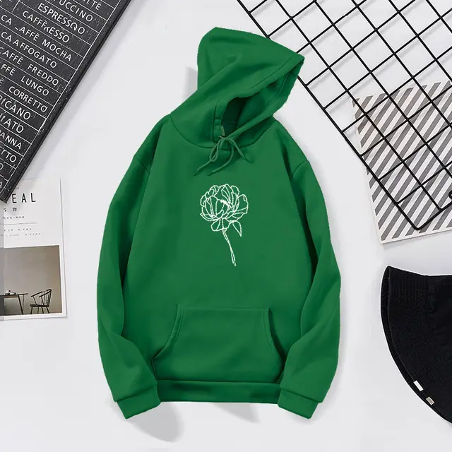 Men's and women's hooded long sleeve sweater Green - Shop at LoveMi