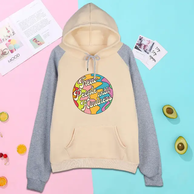 Harry Styles Treat People With Kindness Colorblock Hoodie Khaki - Shop at LoveMi