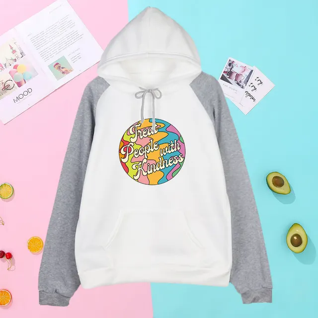 Harry Styles Treat People With Kindness Colorblock Hoodie White - Shop at LoveMi
