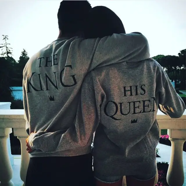 Letter printing couple sweater sweater Female - Shop at LoveMi