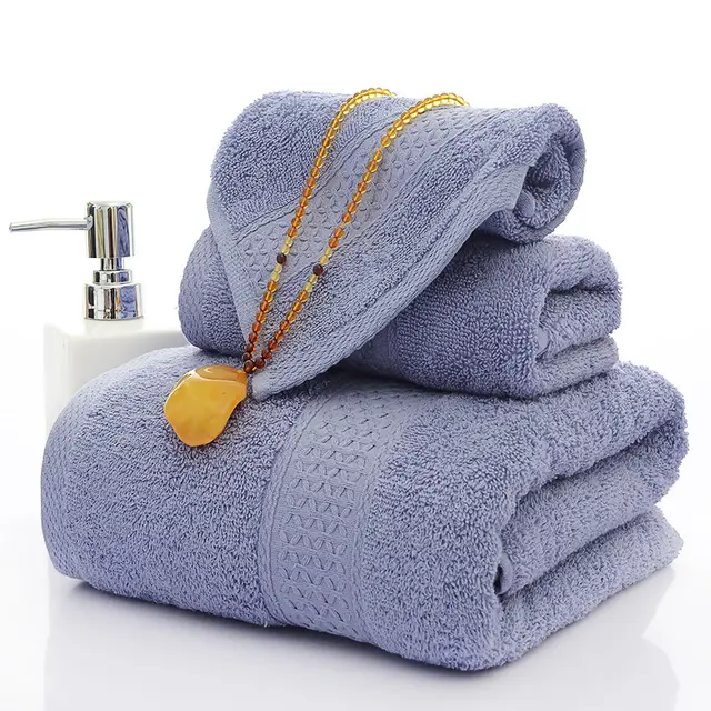 Three piece bath towel set Purple - Shop at LoveMi